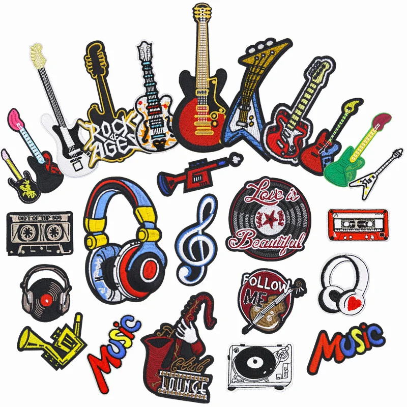 25 Models Iron Patch Musical Instrument Notes Guitar Embroidery Cloth Sticker DIY Music Hobby Badge Clothes Backpack Decoration
25 Models Iron Patch Musical Instrument Notes Guitar Embroidery Cloth Sticker DIY Music Hobby Badge Clothes Backpack Decoration