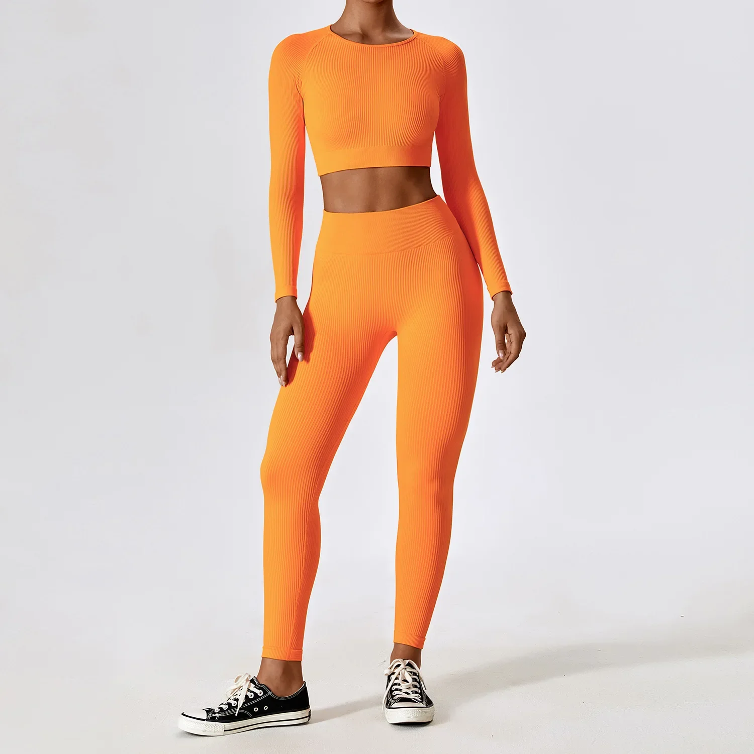 Workout Sportswear Gym Clothing Fitness Long Sleeve Crop Top High Waist Leggings Sports Suits Tracksuit
Workout Sportswear Gym Clothing Fitness Long Sleeve Crop Top High Waist Leggings Sports Suits Tracksuit