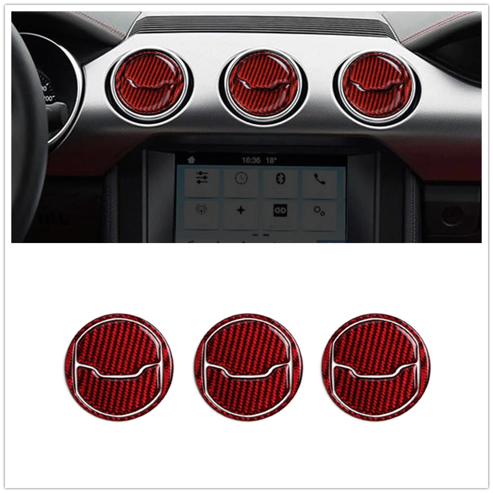 Center Air Conditioning Outlet Vent Cover Trim Red Real Carbon Fiber Car Dashboard Dash Sticker Strip For Ford Mustang 2015-2023
Center Air Conditioning Outlet Vent Cover Trim Red Real Carbon Fiber Car Dashboard Dash Sticker Strip For Ford Mustang 2015-2023