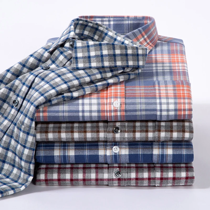 New 100% Pure Cotton Men's Flannel Plaid Shirt Long Sleeve Regular Fit Men Casual Shirt Leisure Autumn Male Blouse S-5XL
New 100% Pure Cotton Men's Flannel Plaid Shirt Long Sleeve Regular Fit Men Casual Shirt Leisure Autumn Male Blouse S-5XL