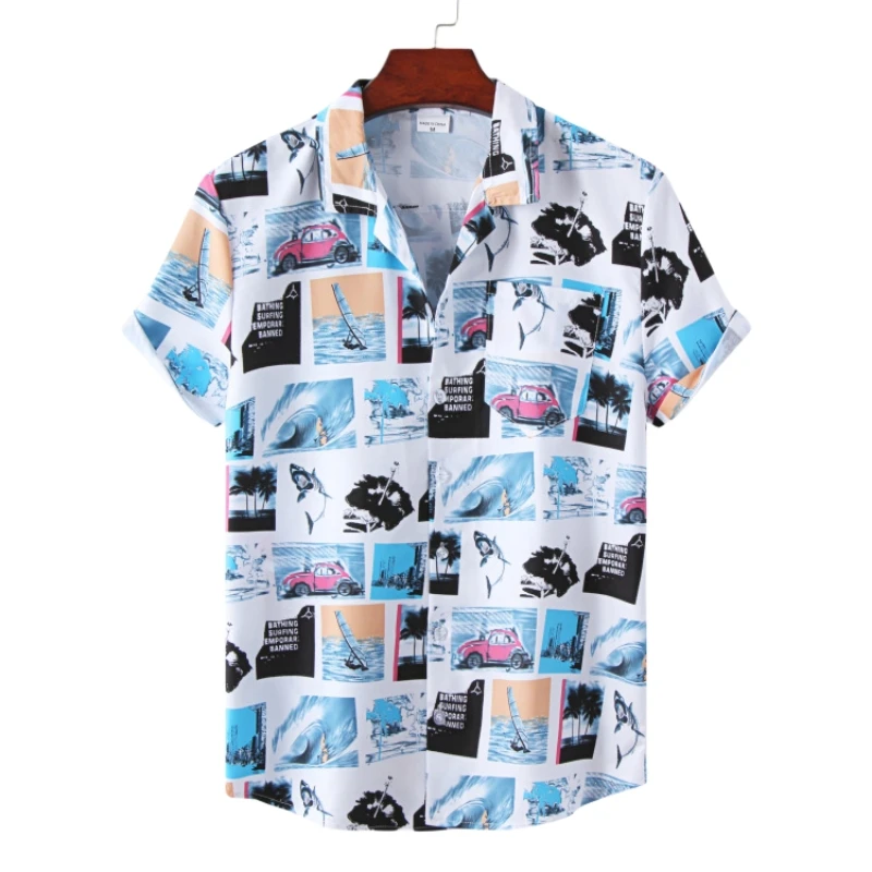 

Роскошная мужская рубашка, бесплатная доставка, мужские рубашки, Высококачественная модная одежда, блузки, футболки из Гавайского хлопка с короткими рукавами