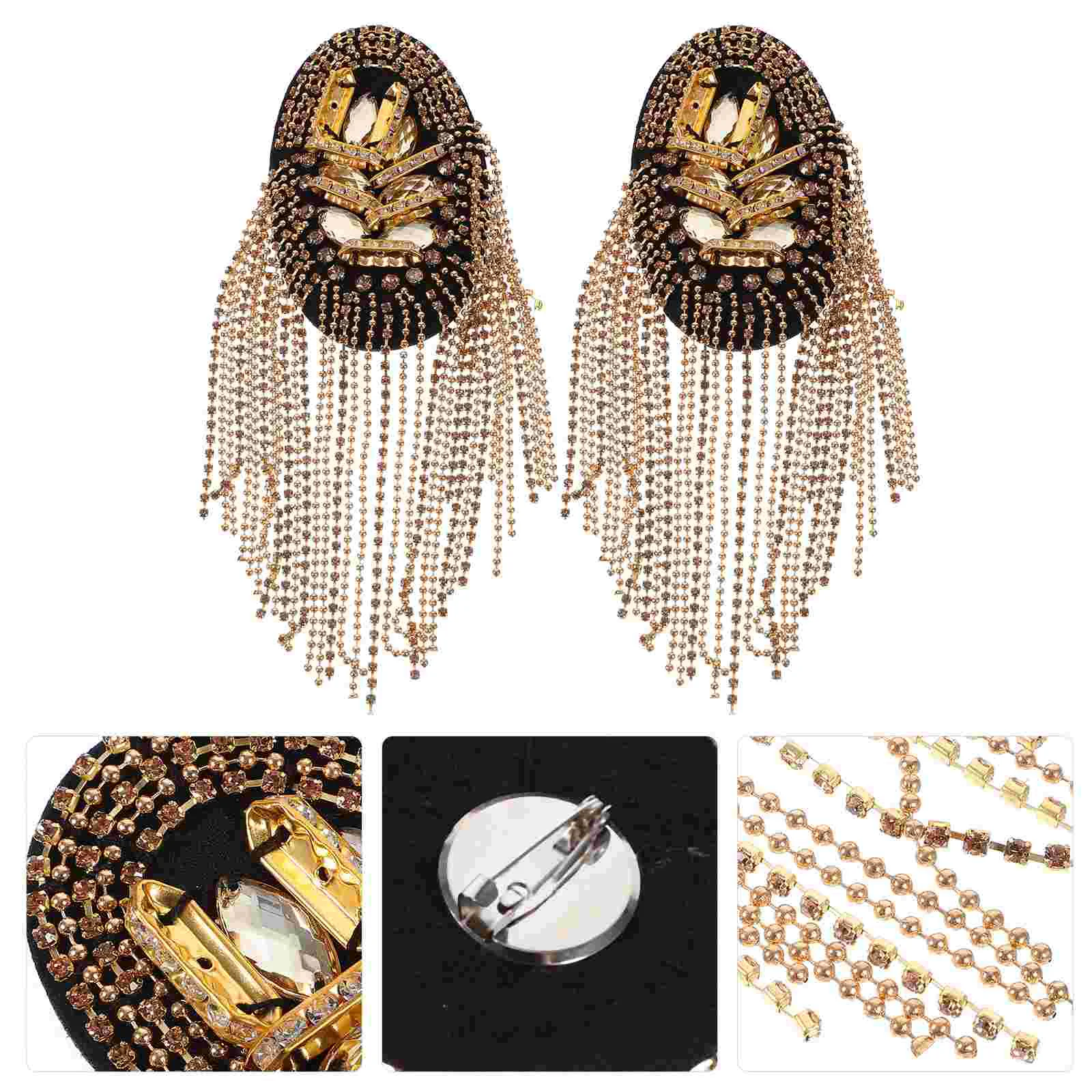 Gold Tassel Epaulet Rhinestone Shoulder Board Costume Shoulder Badge Decor Shoulder Mark Fringe Epaulet for Suit
Gold Tassel Epaulet Rhinestone Shoulder Board Costume Shoulder Badge Decor Shoulder Mark Fringe Epaulet for Suit