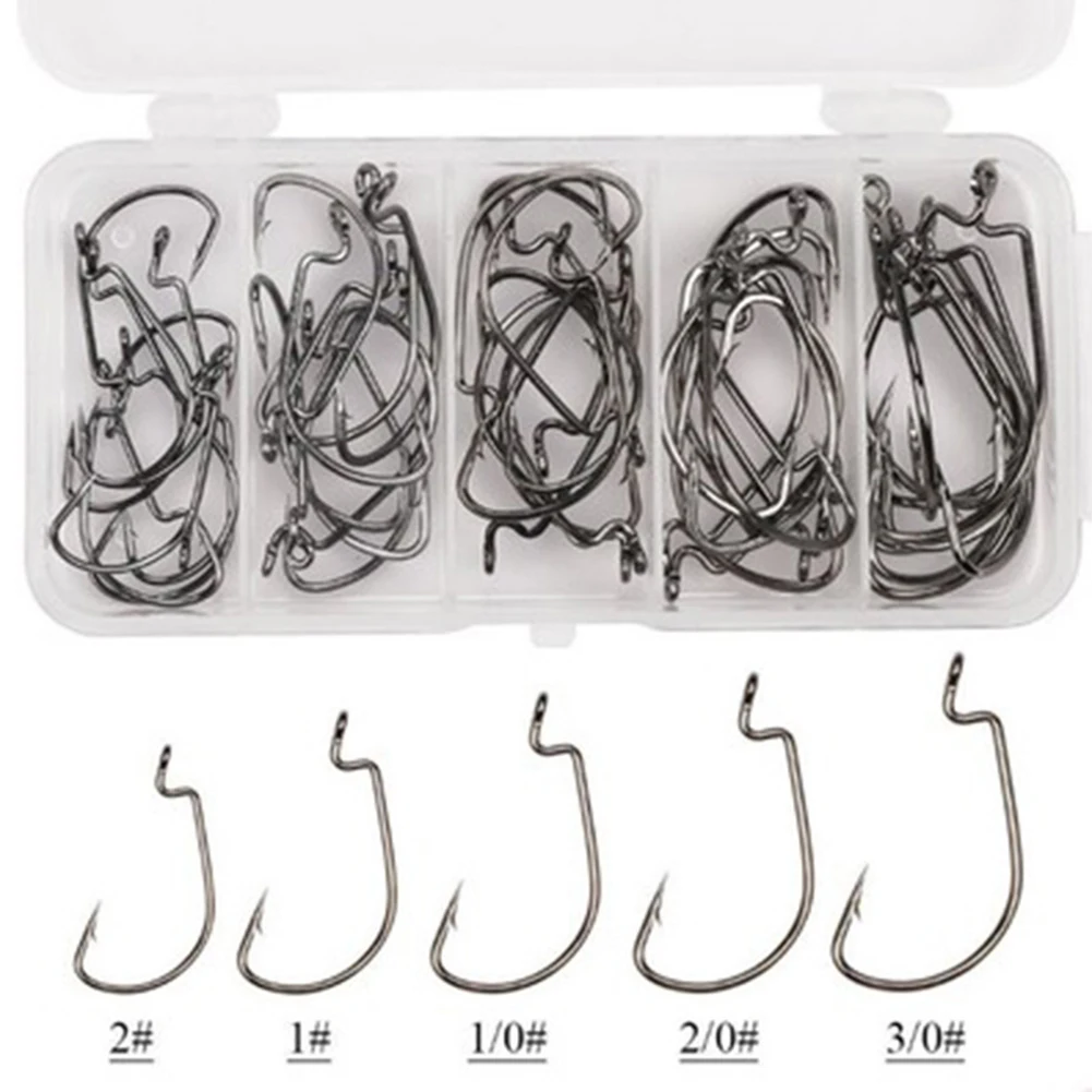 51pcs Crank Barbed Hook High-carbon Steel Chemical Grinding Wide Oft Worm Sea Gap Offset Sharp Hook Tip Outdoor Fishing Parts
51pcs Crank Barbed Hook High-carbon Steel Chemical Grinding Wide Oft Worm Sea Gap Offset Sharp Hook Tip Outdoor Fishing Parts