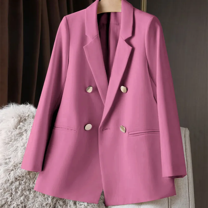 

TFETTERS Jacket Women 2024 Autumn Fashion Solid Color Office Ladies Coats Korean Fashion Casual Regular Fit Tailored Coat Female