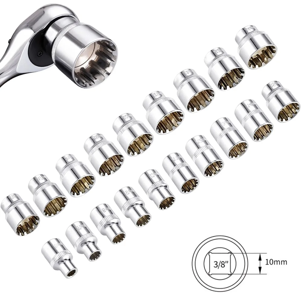 12 Point Mirror Short Socket Head 3/8inch Drive Torx Bit Ratchet Wrench Adapter Tools For Mechanic Chrome Vanadium Steel
12 Point Mirror Short Socket Head 3/8inch Drive Torx Bit Ratchet Wrench Adapter Tools For Mechanic Chrome Vanadium Steel