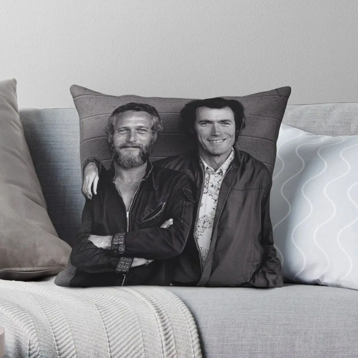 Clint Eastwood And Paul Newman Pillowcase Polyester Linen Velvet Creative Zip Decorative Car Cushion Case Wholesale 
Clint Eastwood And Paul Newman Pillowcase Polyester Linen Velvet Creative Zip Decorative Car Cushion Case Wholesale