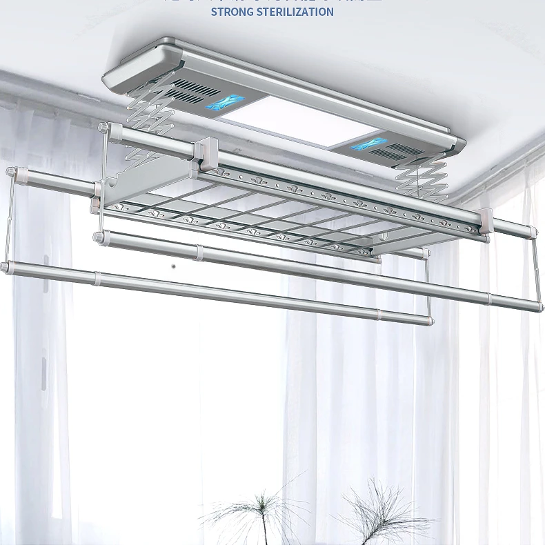 

Ceiling Mounted Automation Drying Rack Lifting Electric Cloth Laundry Hanger Airer Hanging System