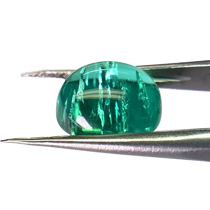 

Lab Grown Colombia Emerald Oval Cut Smooth Surface Hydrothermal Gemstone for Diy Charm Jewelry Making Selectable AGL Certificate