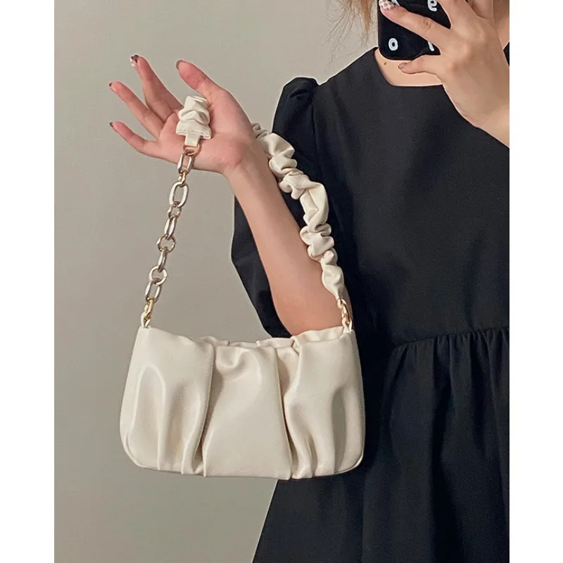

Женская роскошная дизайнерская сумка-Кроссбоди с цепочкой, новинка 2024, весенне-летняя складная сумка через плечо с улучшенным чувством подмышек