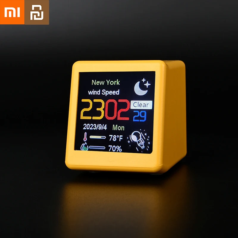 

Умная версия Xiaomi Youpin, метеостанция, электронные настольные светодиодные ЖК цифровые часы с Wi-Fi, настольные электронные часы, метеостанция, Новинка