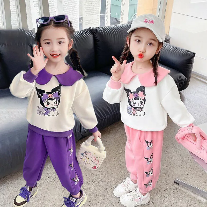 2Pcs Kawaii Anime Sanrioed Kuromi Girls Fashion Long Sleeve Suit Cotton Lapel Tops Sweatshirt Pants Autumn Winter Kids Clothes
2Pcs Kawaii Anime Sanrioed Kuromi Girls Fashion Long Sleeve Suit Cotton Lapel Tops Sweatshirt Pants Autumn Winter Kids Clothes