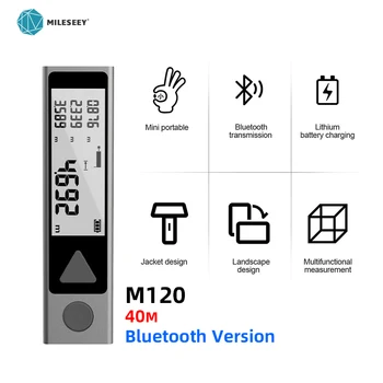 Mileseey 휴대용 미니 레이저 거리 계량기, 충전식 디지털 거리 측정기, 블루투스 거리 측정기, 가정용 측정 도구