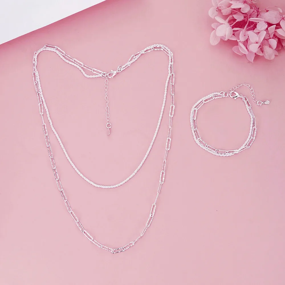 925 Sterling Silver Romantic Bracelet Necklaces for Women Fashion Designer Party Wedding Accessories Jewelry Sets Christmas Gift
925 Sterling Silver Romantic Bracelet Necklaces for Women Fashion Designer Party Wedding Accessories Jewelry Sets Christmas Gift
