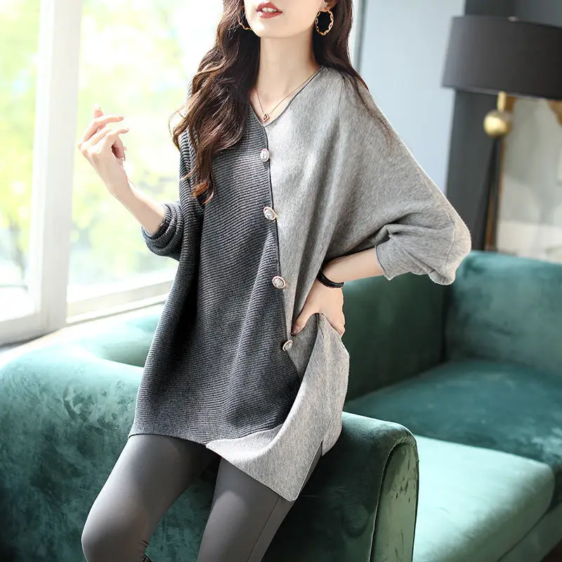 Women Korean Design Inclined Single Breasted Cardigan Round Neck Blouse Elegant Casual Color Matching Striped Lady Spring Shirts
Women Korean Design Inclined Single Breasted Cardigan Round Neck Blouse Elegant Casual Color Matching Striped Lady Spring Shirts