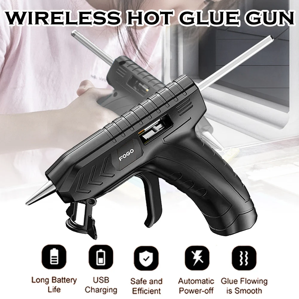 Hot Melt Glue Gun+Glue Sticks(10/40pcs) Set Cordless Rechargeable Hot Glue Applicator Home Improvement Craft Kit
Hot Melt Glue Gun+Glue Sticks(10/40pcs) Set Cordless Rechargeable Hot Glue Applicator Home Improvement Craft Kit