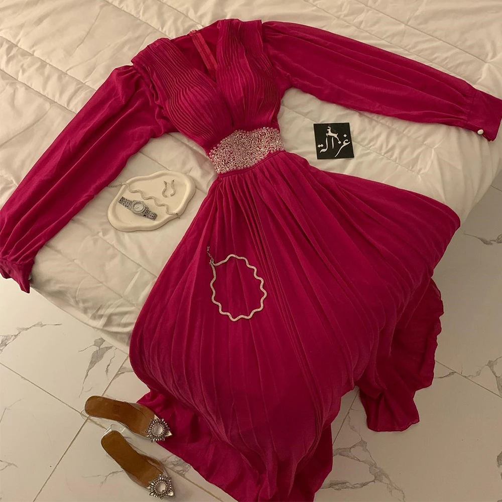 Long Sleeve V Neck A-line Pleat Vintage Middle Eastern Style Evening Party Dress فساتين السهرة 2023 جديده
Long Sleeve V Neck A-line Pleat Vintage Middle Eastern Style Evening Party Dress فساتين السهرة 2023 جديده