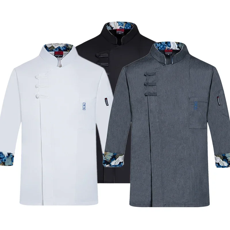 

Униформа шеф-повара, мужская и женская куртка с рукавом 3/4 для кухни, куртка для официанта