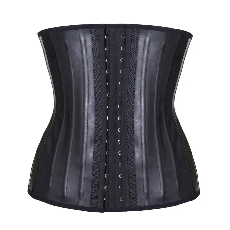 

Short Torso Corset Waist Trainer Latex Body Shapewear Women Tummy Shaper Belly Sheath Sllimming Belt Black Skin Tone