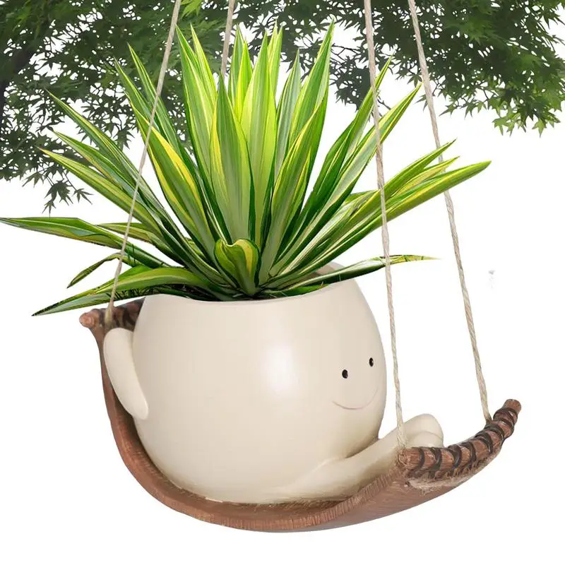

Swing Face Planter Pots Creative hammock plant Planter Pots Swing Smile Face Head Planters Decorative Succulents Plants Pot