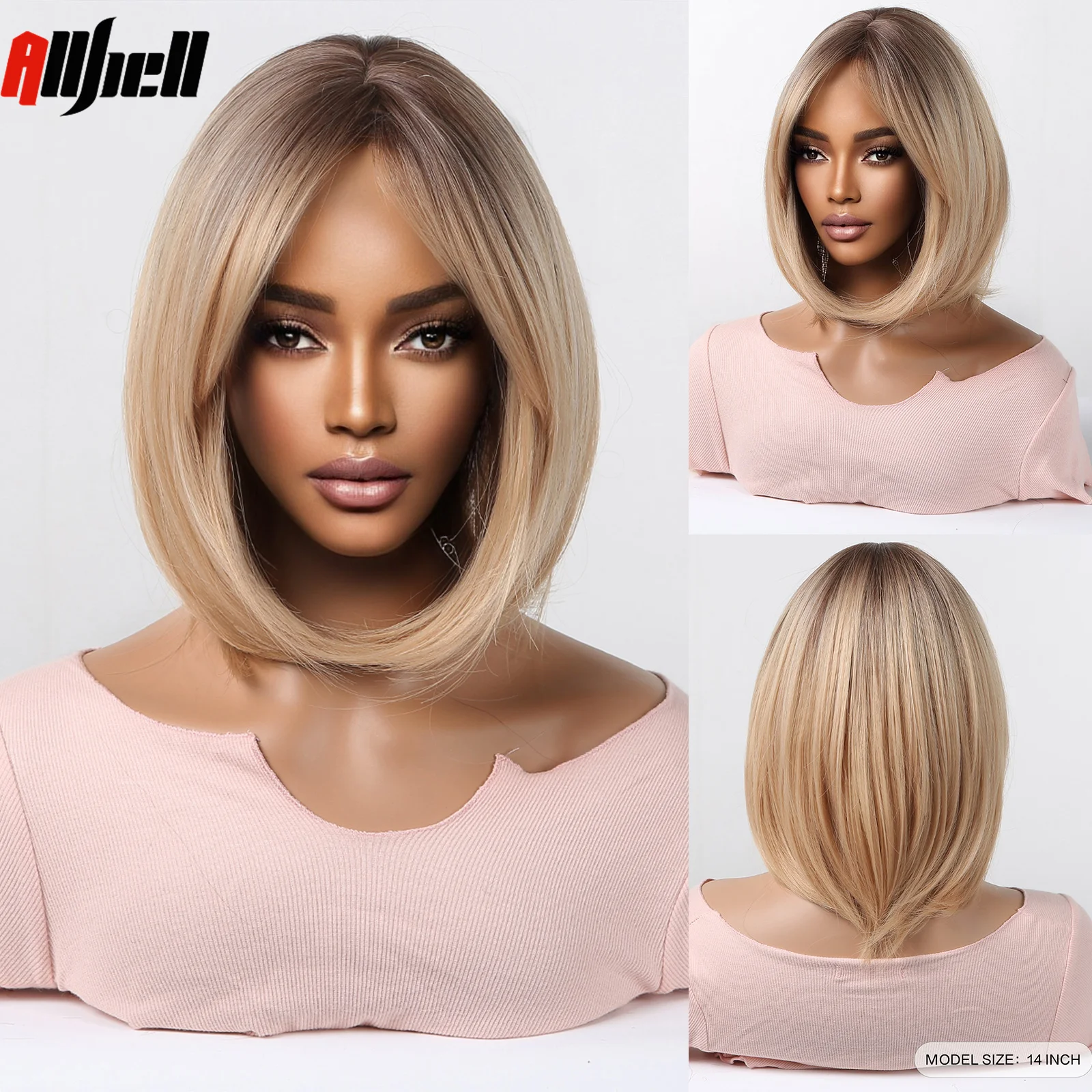 Short Straight Ombre Brown Synthetic Wigs with Bangs for Black Women Daily Natural Hair Bob Wig Heat Resistant Cosplay Party Use
Short Straight Ombre Brown Synthetic Wigs with Bangs for Black Women Daily Natural Hair Bob Wig Heat Resistant Cosplay Party Use