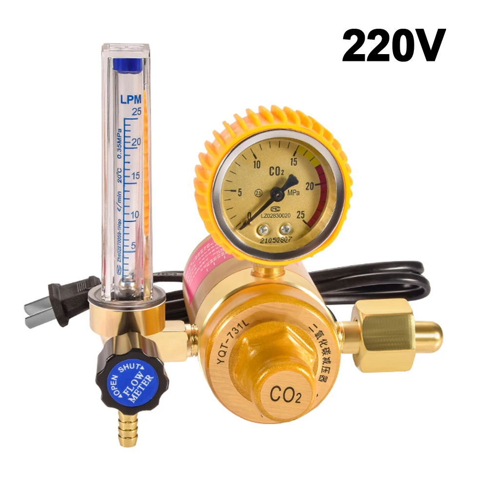 

G58 Female Thread 220V Electrical Heated Pressure Regulator Valve Carbon Dioxide Pressure Reducing Valve Heating Valves Tools