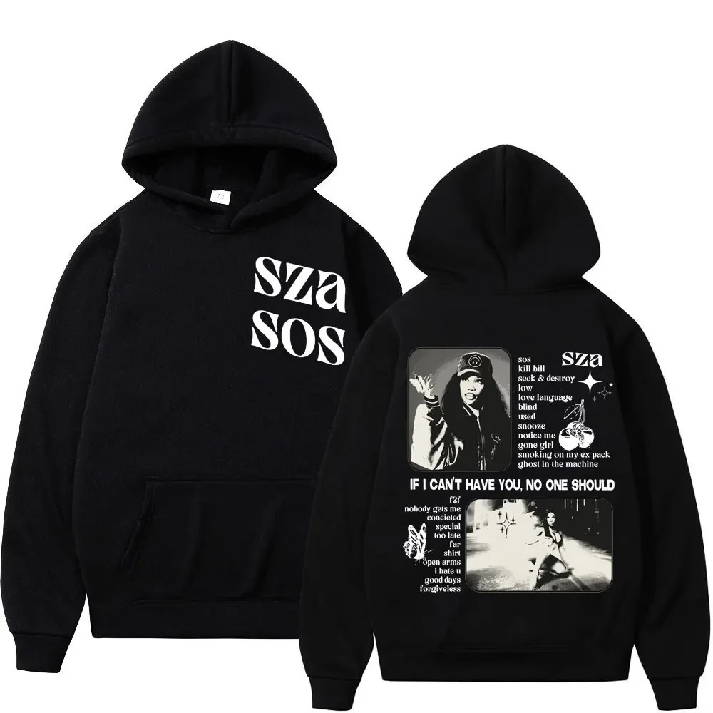 

Singer SZA Music Album SOS Tour Hoodie Men's Women's Casual Fashion Hooded Sweatshirt Street Hip Hop Vintage Oversized Pullovers