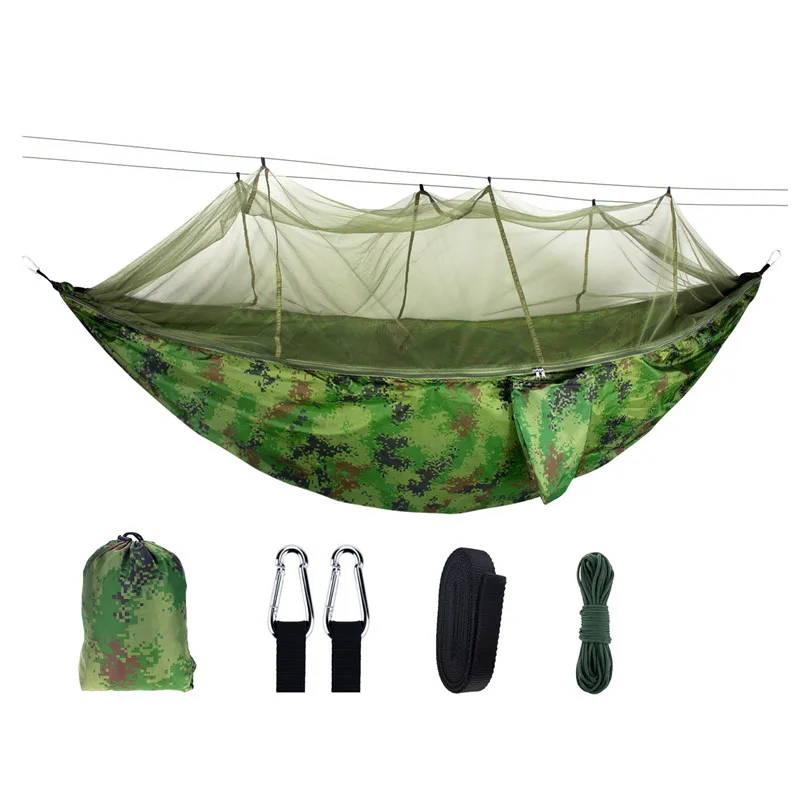 

Portable Outdoor Camping Hammock 1-2 Person Go Swing With Mosquito Net Hanging Bed Ultralight Tourist Sleeping hammock