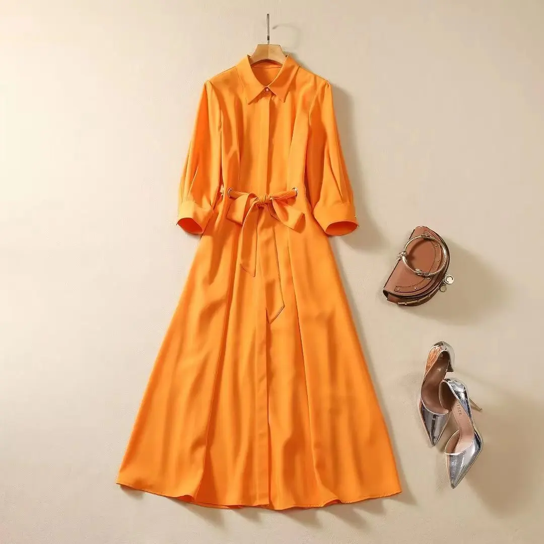 Europe and the United States women's 2024 winter new Three-quarter sleeve lapel orange fashion Pleated dress with belt XXL
Europe and the United States women's 2024 winter new Three-quarter sleeve lapel orange fashion Pleated dress with belt XXL