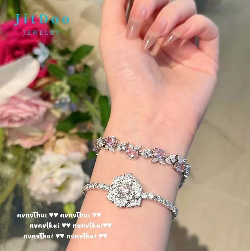 JitDoo Rose Geometric Zircon Bracelet for Women Charms Pink Flower Crystal Wedding Party Jewelry Birthday Gift
JitDoo Rose Geometric Zircon Bracelet for Women Charms Pink Flower Crystal Wedding Party Jewelry Birthday Gift