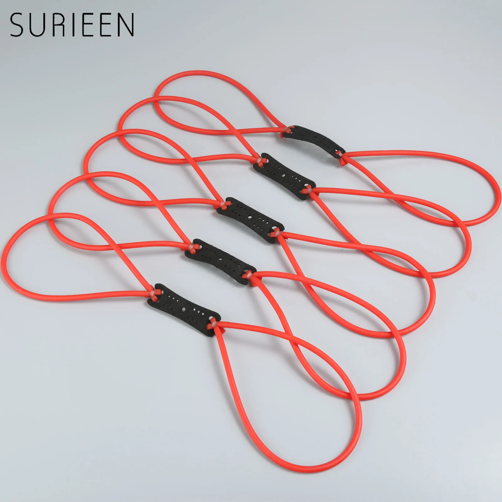 

SURIEEN 5PCS 4 Strips Practical Slingshot Rubber Band Resilient Rubber Tube Catapult Elastic Bungee Slingshots Replacements 1842