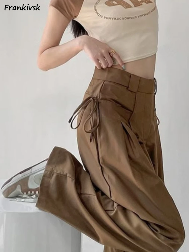 Women Pants Pure High Waist Baggy Lace-up Retro Temperament Cozy Stylish Mops Trousers Korean Style Lazy Chic Tender Aesthetic
Women Pants Pure High Waist Baggy Lace-up Retro Temperament Cozy Stylish Mops Trousers Korean Style Lazy Chic Tender Aesthetic