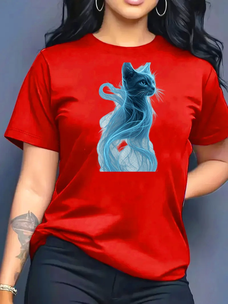 تي شيرت نسائي صيفي جديد 2026 بطبعة عصرية ورقبة مستديرة، قميص كاجوال متعدد الاستخدامات بأكمام قصيرة، توب Y2k تي شيرت نسائي صيفي جديد 2026 بطبعة عصرية ورقبة مستديرة، قميص كاجوال متعدد الاستخدامات بأكمام قصيرة، توب Y2k