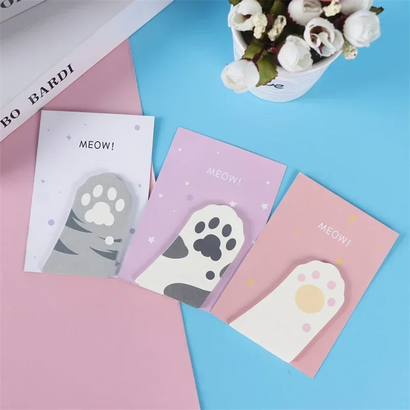 

Cat Paw Shape Memo Pads Kawaii Notebook Sticky Notes Planner Journal Index Stickers Korean Stationery Office Writing Supplies