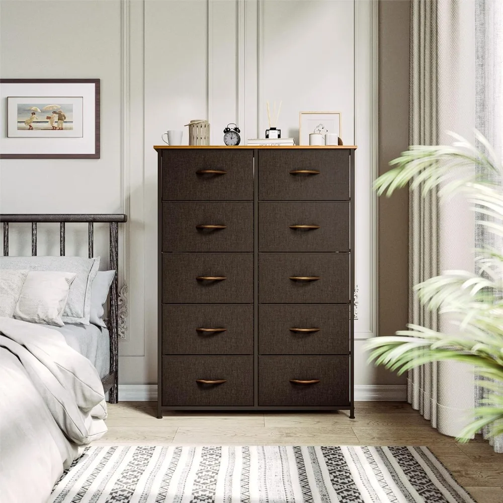 Tall Dresser with 10 Drawers, Furniture Storage Drawer Unit, Sturdy Steel Frame, Organizer Tower Chest for Living room, (Brown)
Tall Dresser with 10 Drawers, Furniture Storage Drawer Unit, Sturdy Steel Frame, Organizer Tower Chest for Living room, (Brown)