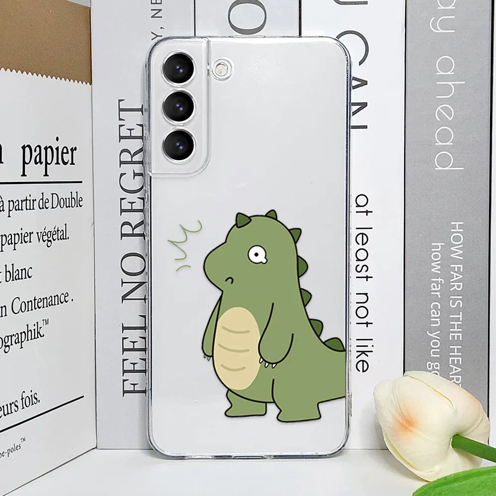 Cute Green Pink Dinosaur Couple Phone Case for Samsung Galaxy S25 S24 S23 S22 S21 Ultra Plus FE clear Soft Covers Paired Fundas Cute Green Pink Dinosaur Couple Phone Case for Samsung Galaxy S25 S24 S23 S22 S21 Ultra Plus FE clear Soft Covers Paired Fundas