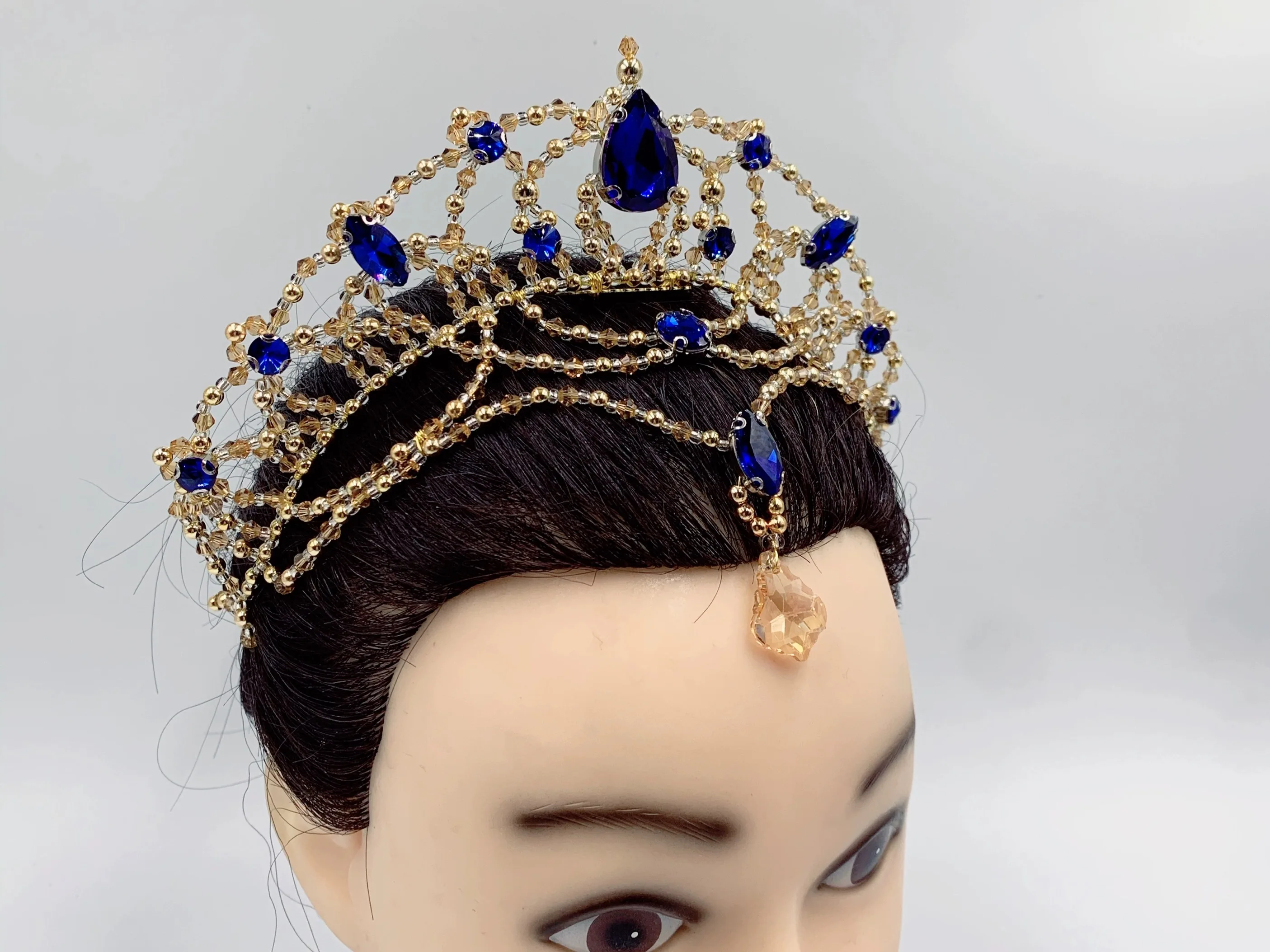 

The latest ballet performance headwear bluebird tutu crown tiara ballet competition performance custom headwear