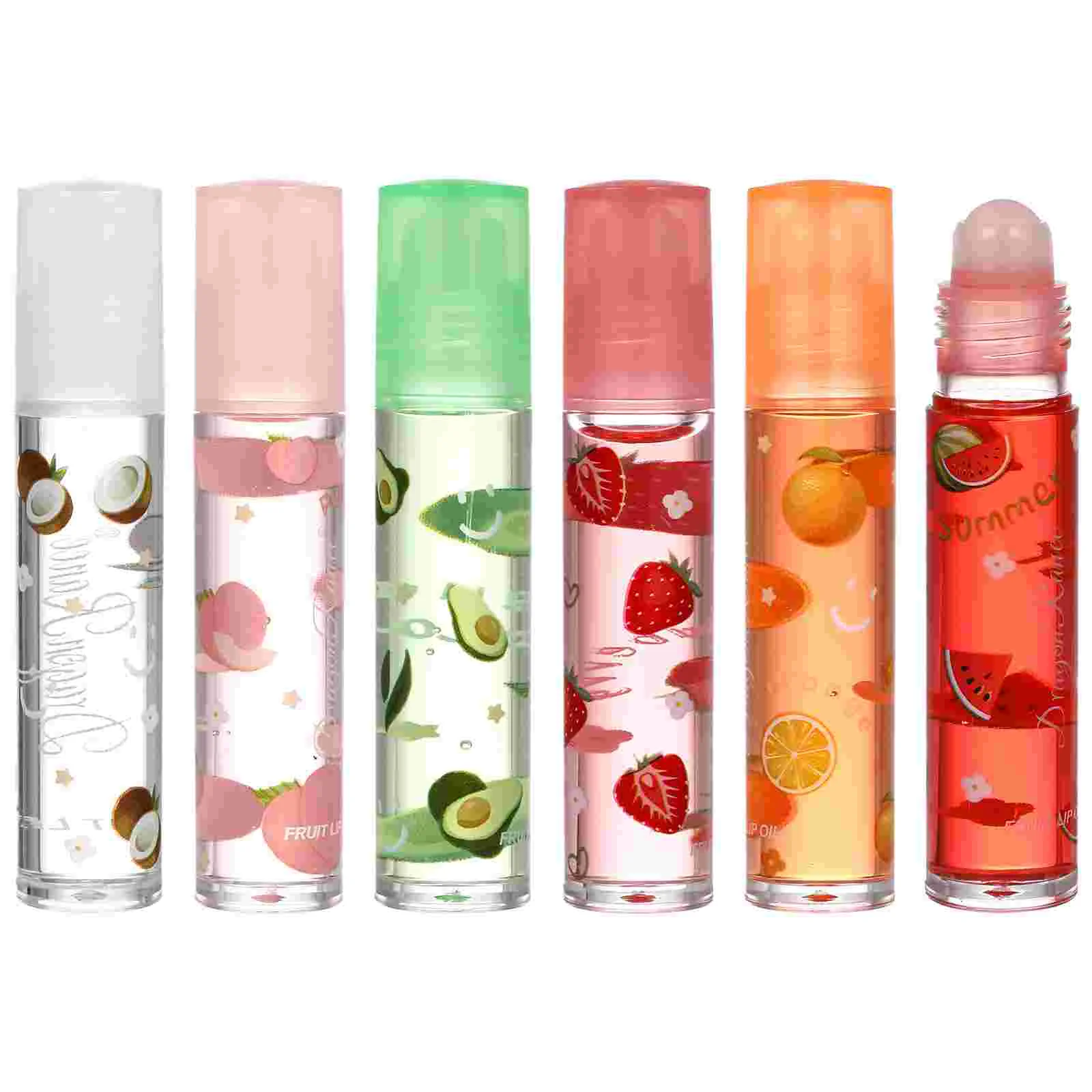 

6 Pcs Fruit Lip Balm Fresh Gloss Set Natural Moisturizer Smoother Plastic Protector Moisturizing Lipstick Miss Tint