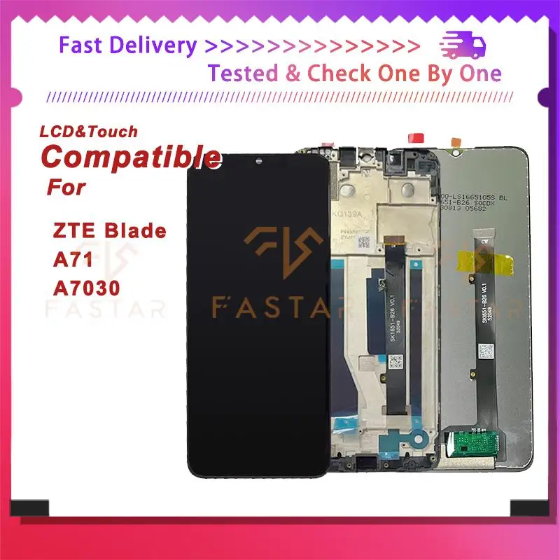 

A7030 6.52"Original For ZTE Blade A71 LCD A7030 LCD Display Touch Digitizer Assembly Replacement Phone Screen ZTE A71 lcd Frame