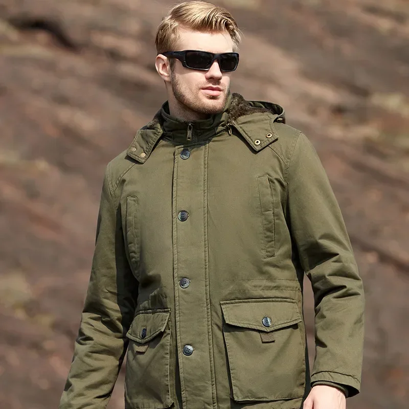 Mens Winter Hooded Parkas Jackets Mens Thicken Fleece Multi Pocket Down Coats Outdoor Windproof Warm Military Tactical Outwear
Mens Winter Hooded Parkas Jackets Mens Thicken Fleece Multi Pocket Down Coats Outdoor Windproof Warm Military Tactical Outwear