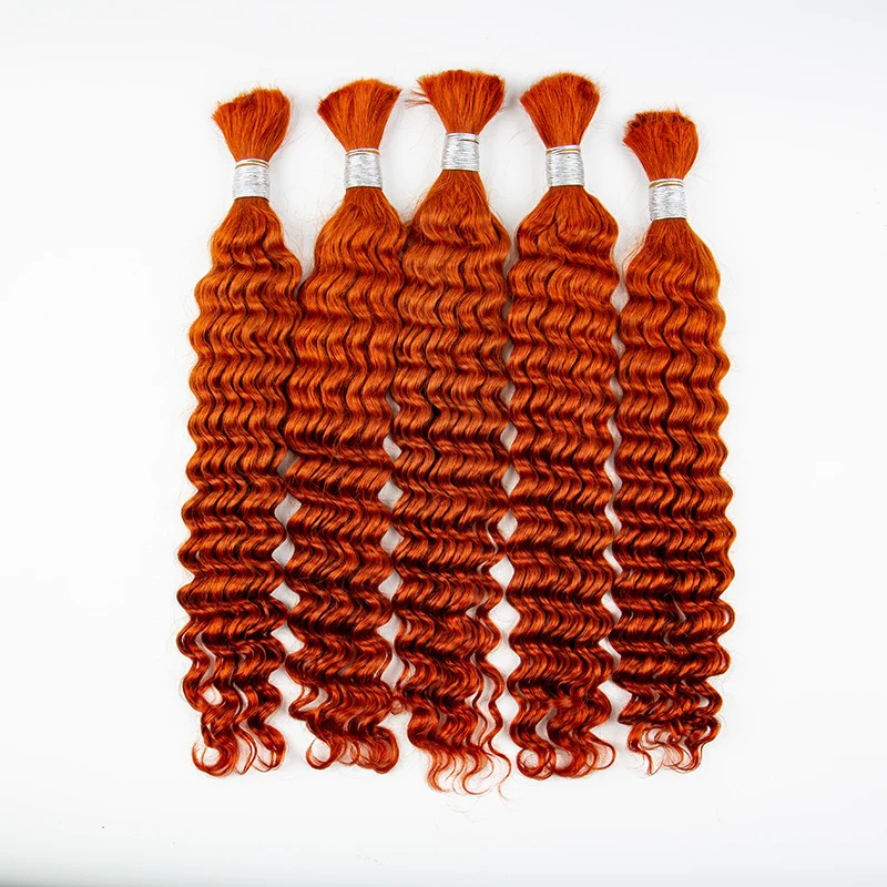 No Weft Curly Ginger Hair Bulk Deep Wave Blonde Virgin Human Hair Bulk 100% Natural Hair Extension For Braiding
No Weft Curly Ginger Hair Bulk Deep Wave Blonde Virgin Human Hair Bulk 100% Natural Hair Extension For Braiding