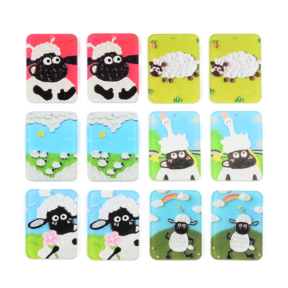 6pcs/lot Square Acrylic Plate Cute Sheep Pendant Jewelry Accessory Handmade Connector DIY Earring Component for Girl Jewelry 
6pcs/lot Square Acrylic Plate Cute Sheep Pendant Jewelry Accessory Handmade Connector DIY Earring Component for Girl Jewelry