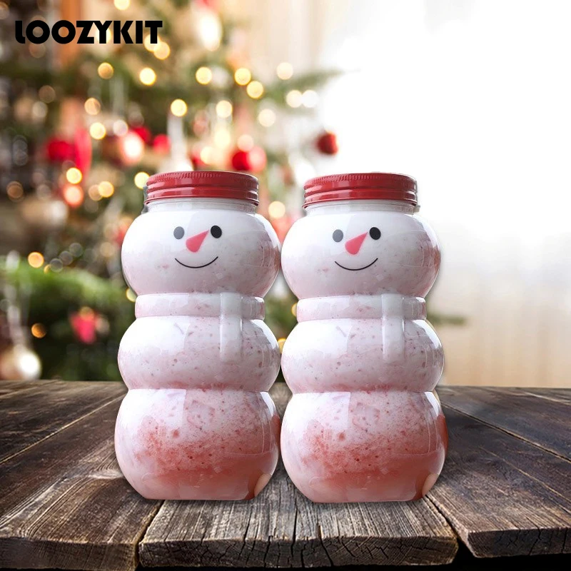 

500ml Christmas Bottles Xmas Snowman Milk Juice Bottles Drinking Cup Party Candy Can Gift Wrapping Bottle Navidad Gifts