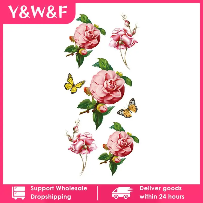 Красочные цветочные тату-наклейки, водостойкие, легко моющиеся 
Красочные цветочные тату-наклейки, водостойкие, легко моющиеся