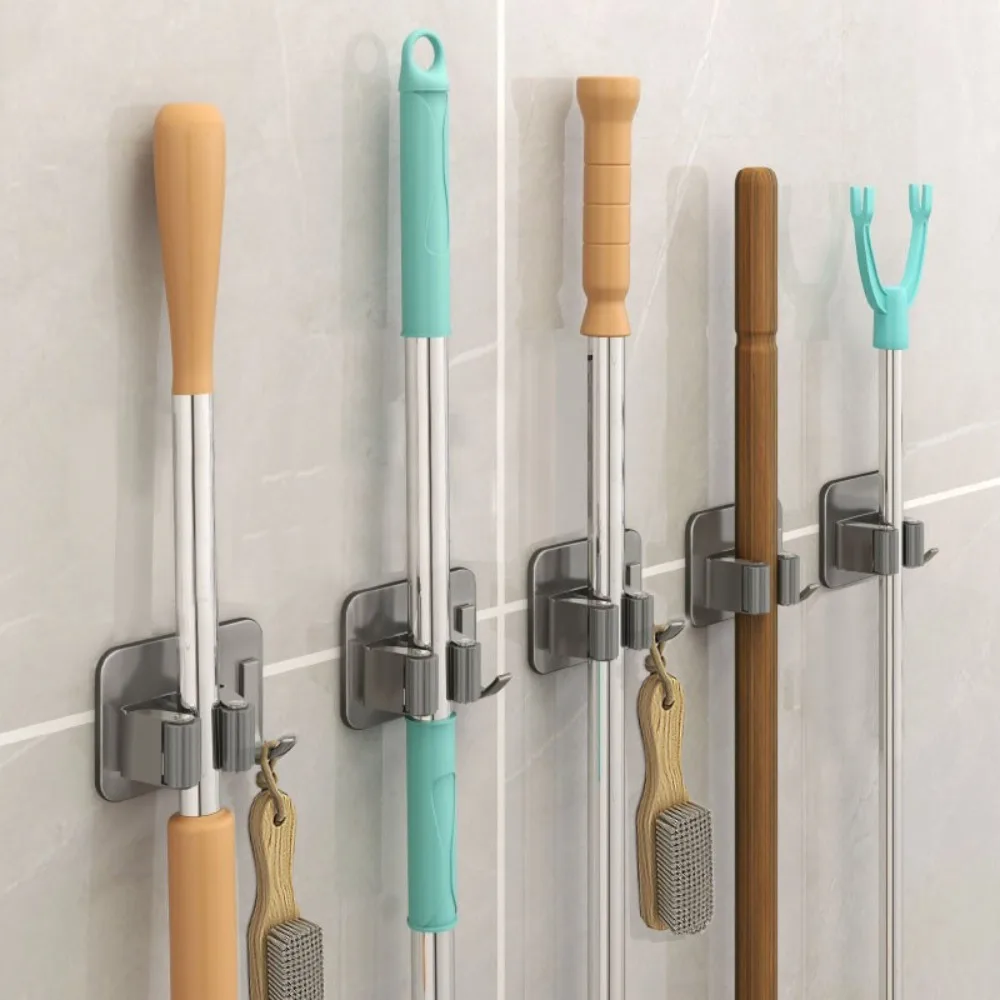 4Pcs No Drill Mop Holder Self Adhesive Wall Mounted Broom Rack with Hooks Stainless Steel Heavy Duty Storage Rack Bathroom
4Pcs No Drill Mop Holder Self Adhesive Wall Mounted Broom Rack with Hooks Stainless Steel Heavy Duty Storage Rack Bathroom