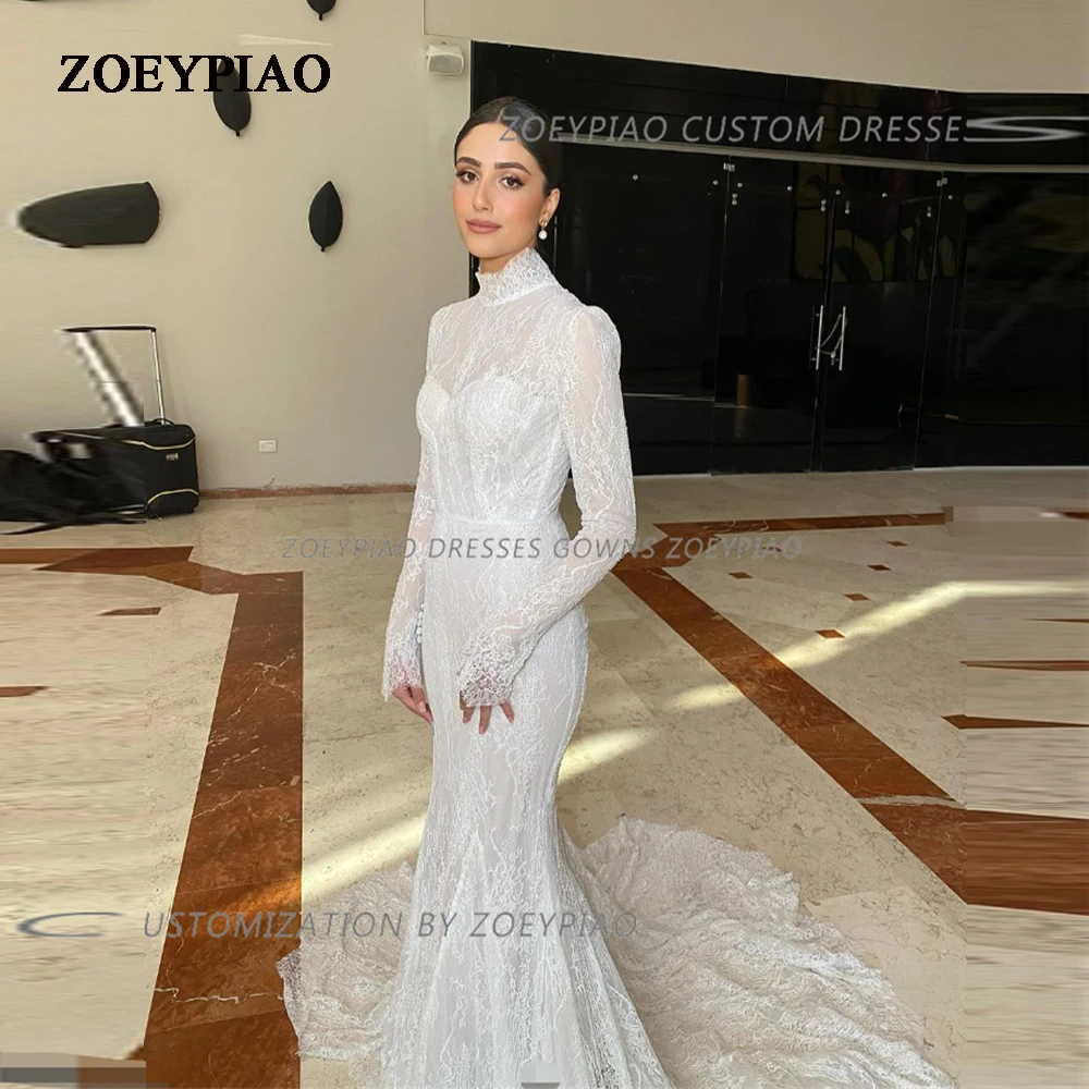 Fashion Mermaid Lace Wedding Dresses Long Sleeves Illusion Bride Gowns Lace Applique High Neck Tulle Suknia ślubna 2024 civil
Fashion Mermaid Lace Wedding Dresses Long Sleeves Illusion Bride Gowns Lace Applique High Neck Tulle Suknia ślubna 2024 civil