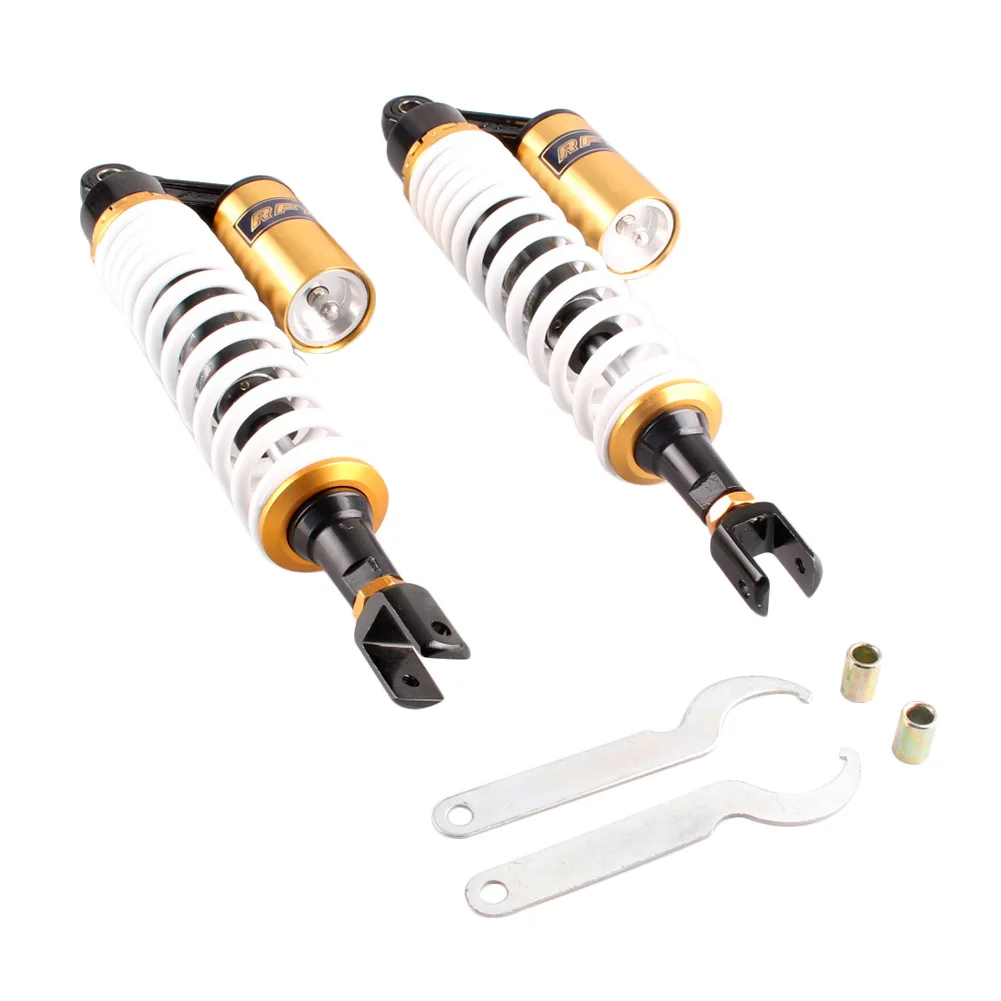415mm Pair Rear Air Shock Absorbers Motorcycle Universal Scooters ATV White Gold
415mm Pair Rear Air Shock Absorbers Motorcycle Universal Scooters ATV White Gold