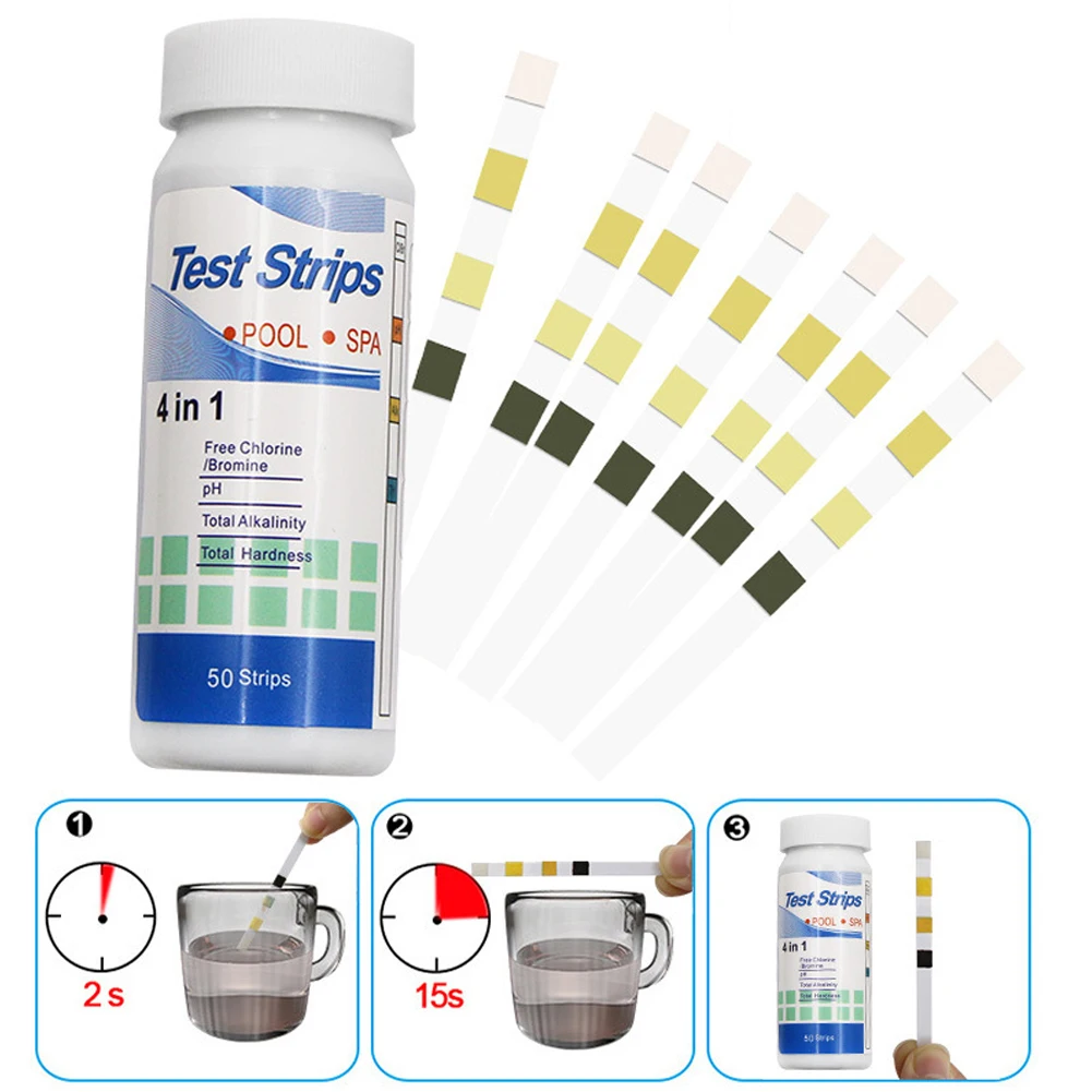 50pcs PH Monitor Swimming Pool Paper 4in1 Water Quality Test Residual Chlorine For Check Chemical Levels 200-500 Ppm Accessories
50pcs PH Monitor Swimming Pool Paper 4in1 Water Quality Test Residual Chlorine For Check Chemical Levels 200-500 Ppm Accessories