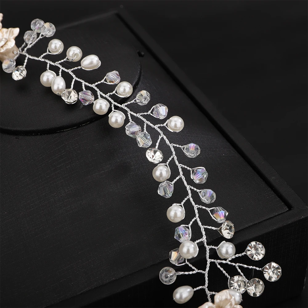 Rhinestone Pearl Wedding Headband Hair Comb for Women Crystal Handmade Flower Head Accessories Ornaments Trendy Party Headpieces 5 S9464616523534076a2aa53644a97569a4