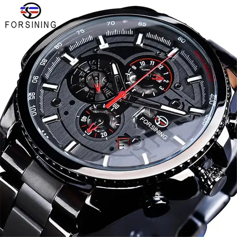 

FORSINING 428 Brand Dropshipping Relogio Masculino Luxury Wristwatch Imitate Automatic Multifunctional Dial Sports Watch For Men