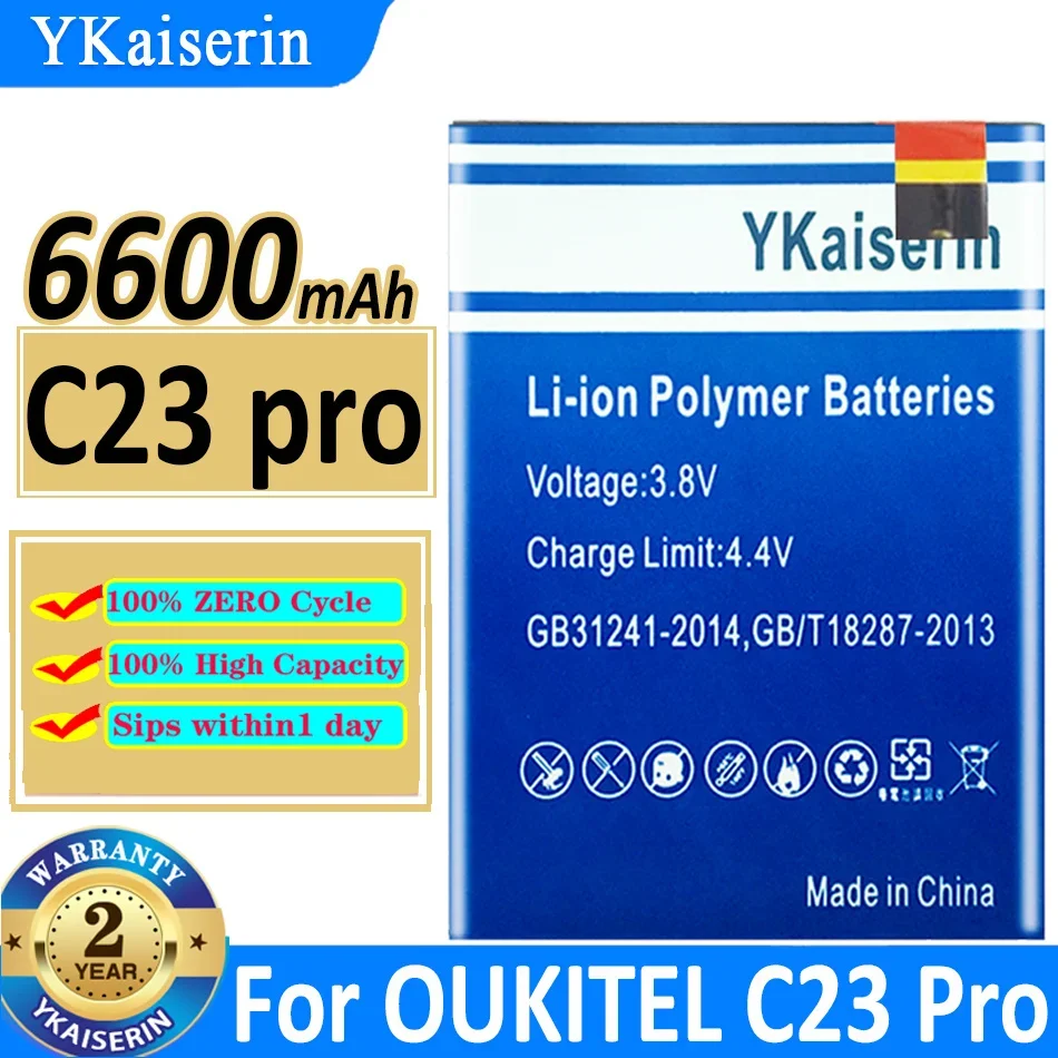 YKaiserin for OUKITEL C23 Pro Battery 6600mAh Long Standby Time High Capacity for OUKITEL C23 Pro Battery Bateria
YKaiserin for OUKITEL C23 Pro Battery 6600mAh Long Standby Time High Capacity for OUKITEL C23 Pro Battery Bateria